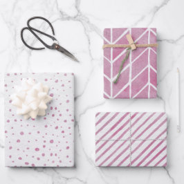 Hoja De Papel De Regalo Wrapping Paper Sheets - Pink Patterns