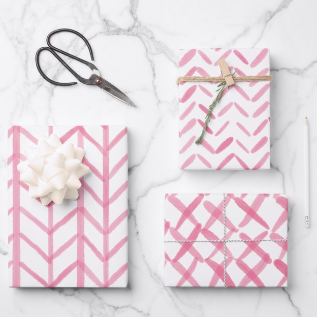 Hoja De Papel De Regalo Wrapping Paper Sheets - Pink Patterns (Anverso)
