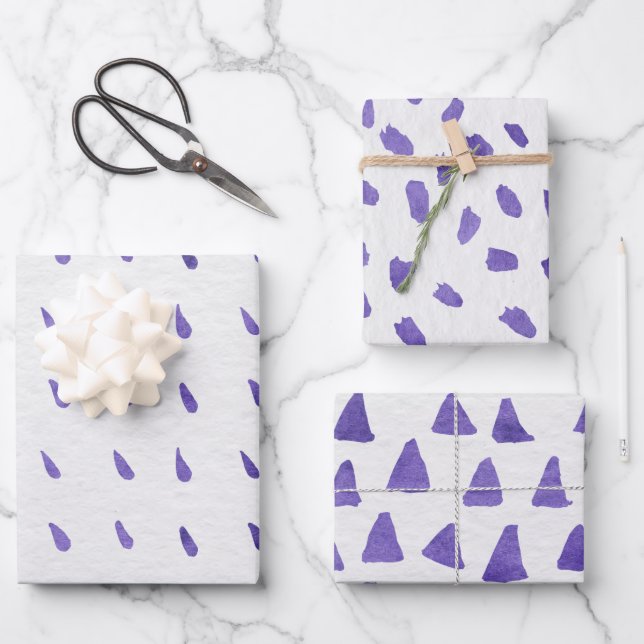 Hoja De Papel De Regalo Wrapping Paper Sheets - Purple Patterns (Anverso)
