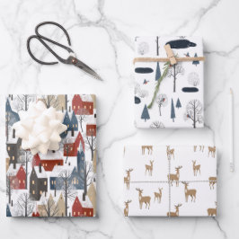 Hoja De Papel De Regalo Wrapping Paper Sheets - Winter Patterns