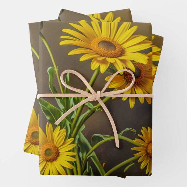 Hoja De Papel De Regalo Wrapping Paper (Yellow Daisies) (In situ)