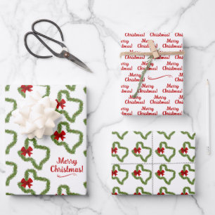 Hoja De Papel De Regalo Wreath de Navidades de Texas