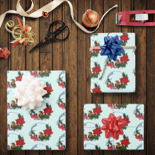 Hoja De Papel De Regalo Wreath del ratón navidades