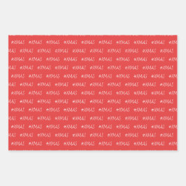 Hoja De Papel De Regalo XMAS Blanco Rojo Negro Personalizado