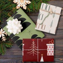 Xmas Tree GIfts Y Fa La Red Green Beige