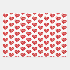 Hoja De Papel De Regalo XOXO Hearts El día de San Valentín Regalos
