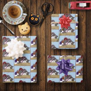 Hoja De Papel De Regalo Yarn Knitting Funny Cat