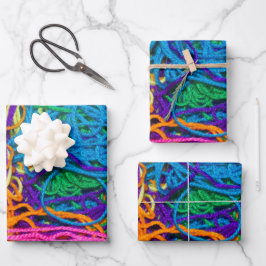 Hoja De Papel De Regalo Yarn Tangles Colorido Crochet and Kniters Gift