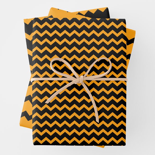 Hoja De Papel De Regalo Yellow & Black Zigzag Chevron Playful & Bold (Yellow & Black Zigzag Chevron Playful & Bold Wrapping Paper Sheets)
