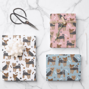 Hoja De Papel De Regalo Yorkshire Terrier Paws and Bones Yorkie Dog