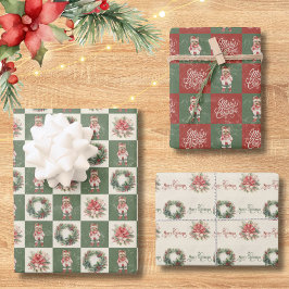 Hoja De Papel De Regalo Yorkshire Terrier Vintage Christmas