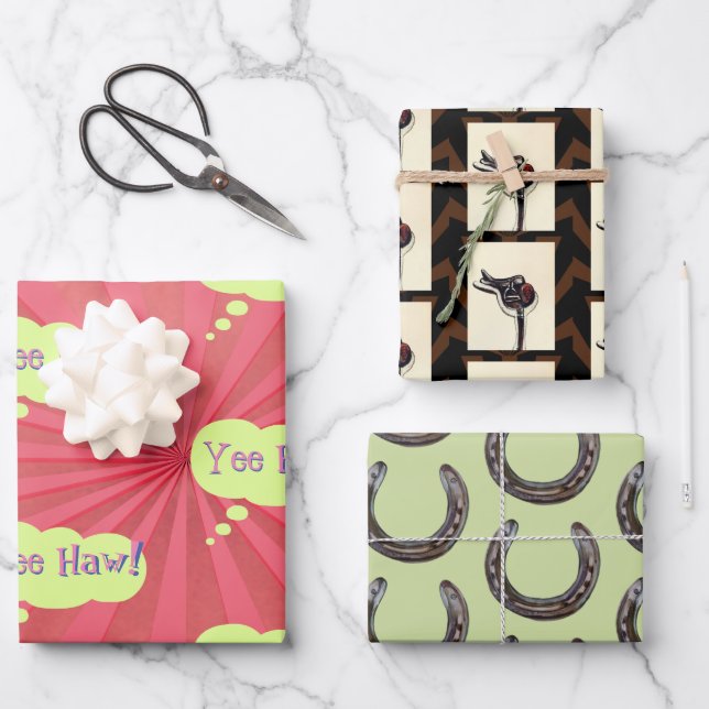 Hoja De Papel De Regalo zapatos de caballo, sillones, ¡sí! (Anverso)