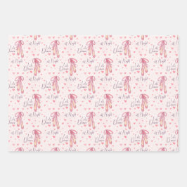 Hoja De Papel De Regalo Zapatos y corazones de ballet