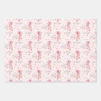 Hoja De Papel De Regalo Zapatos y corazones de ballet