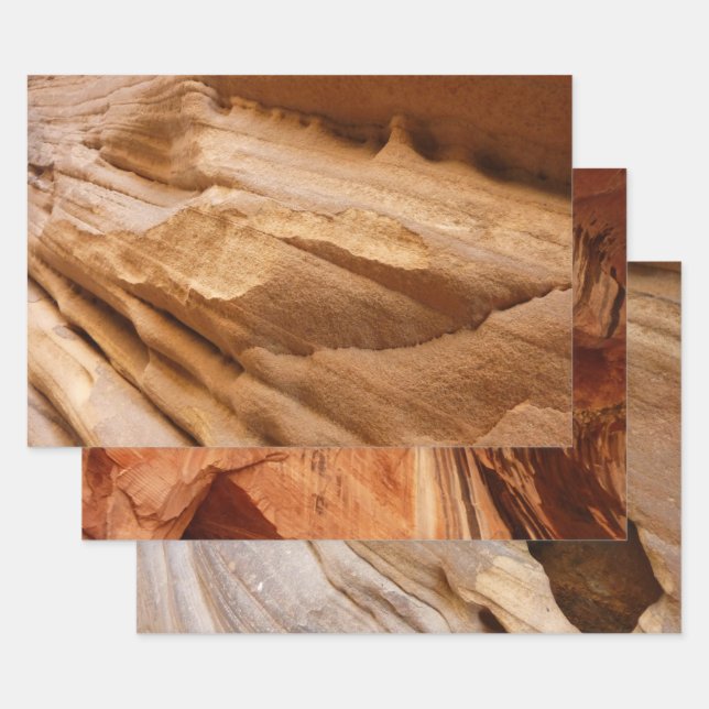 Hoja De Papel De Regalo Zion Canyon Wall II Red Rock Resumen Fotografía (Set)