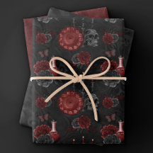 Zodiac Magic Crimson | Rosa Henna Red Gothic Skull