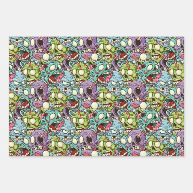 Hoja De Papel De Regalo ¡Zombis! (Anverso)