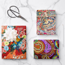 Hoja De Papel De Regalo Zsa Zsa Paisley, Mah Jongg y Melange