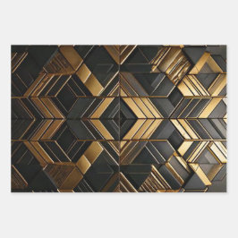 Hoja De Papel De Regalo Zwart Goud Retro Inpakpapier