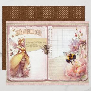Hoja de papel de revista vintage de abeja de miel