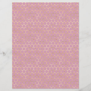 Hoja de papel de scrapbook de panal de miel rosa L