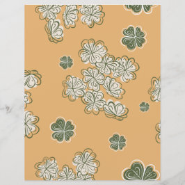 Hoja de papel de scrapbook floral beige