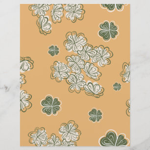 Hoja de papel de scrapbook floral beige