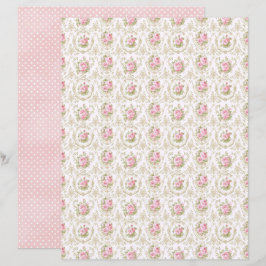 Hoja de papel de scrapbook floral rosa Coquette vi