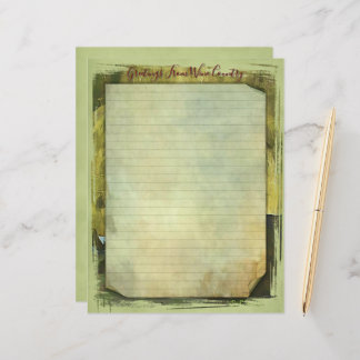 Hoja de papel de Wine Country Stationary 8.5''x11'