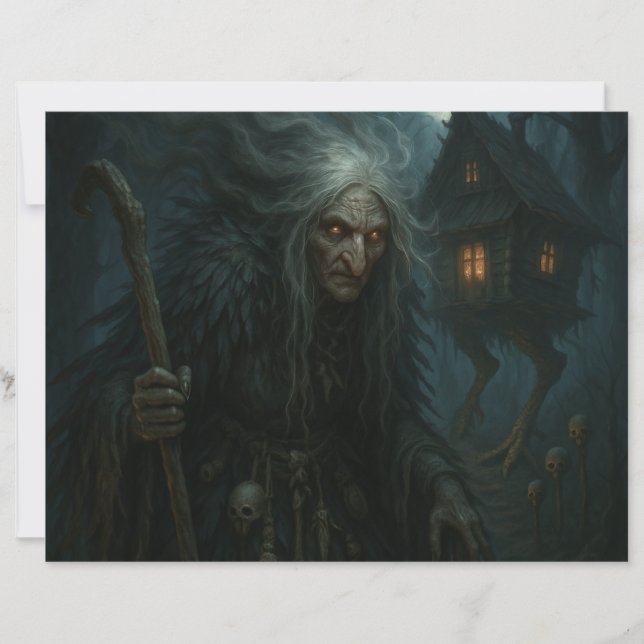 Hoja de papel del bosque encantado de Baba Yaga (Anverso)