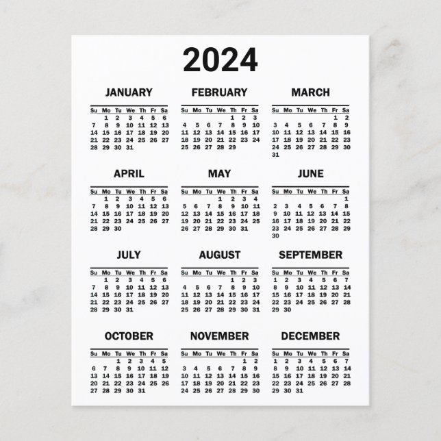 Hoja De Papel Del Calendario De 2024 (Anverso)