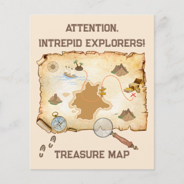 Hoja de papel del mapa del tesoro (Anverso)