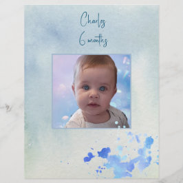 Hoja de papel del marco de imagen del tema azul