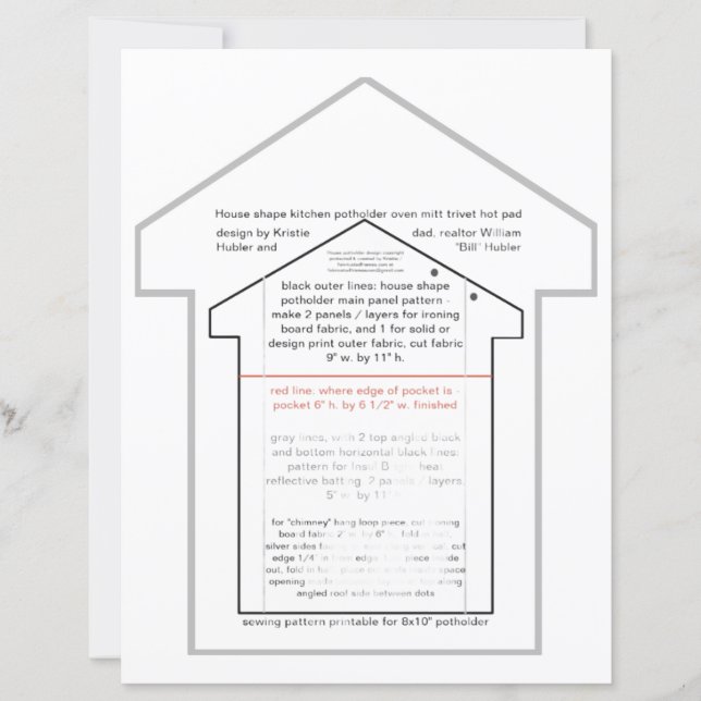 Hoja de papel del patrón de costura de poscosecha  (Anverso)