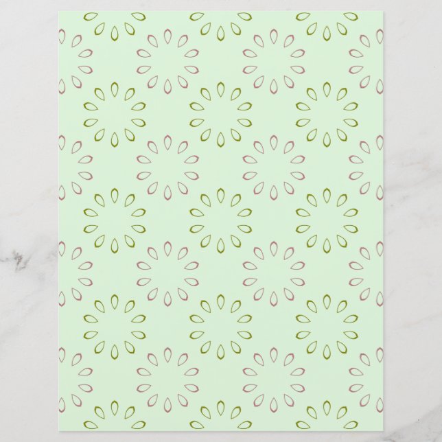 Hoja de papel del patrón de pepino rosa y verde (Anverso)