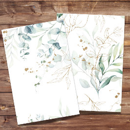 Hoja de papel en blanco Color de agua Eucalipto Ve