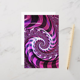 Hoja de papel en espiral rosa y negra