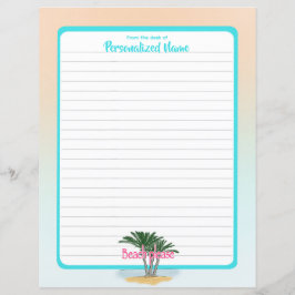 Hoja De Papel En Lino Bordeada Por Beach