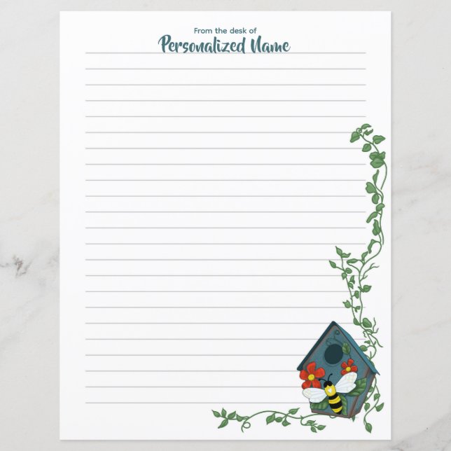 Hoja de papel en lino de ballet de pájaro de Bee (Anverso)