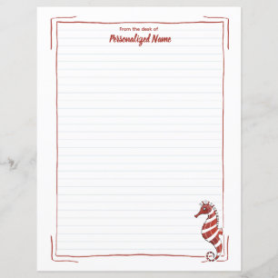 Hoja de papel en lino de Candy Seahorse