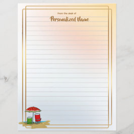 Hoja de papel en lino de ondas de agua