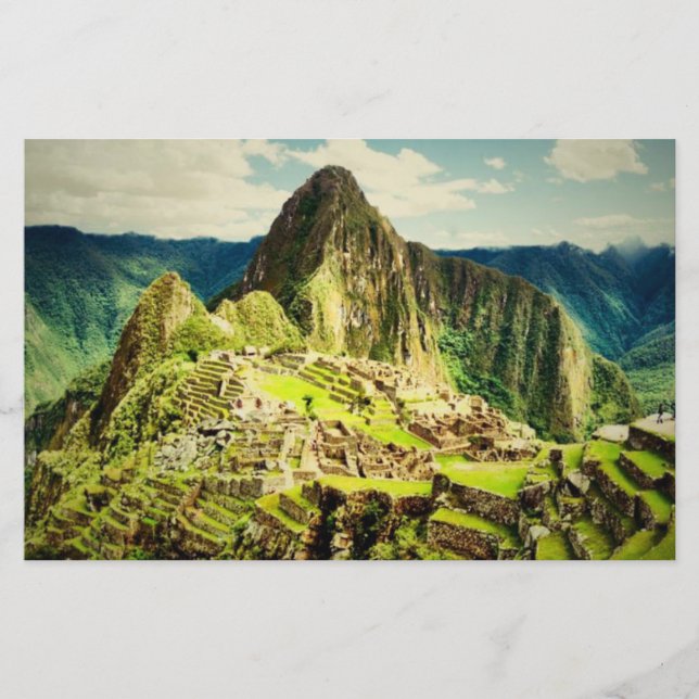 hoja de papel estilizada de Machu Picchu (Anverso)