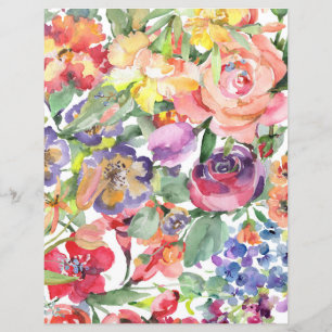 Hoja de papel floral colorida - floros multicolor