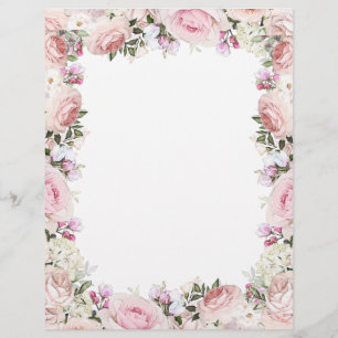 Hoja De Papel Floral Rosa
