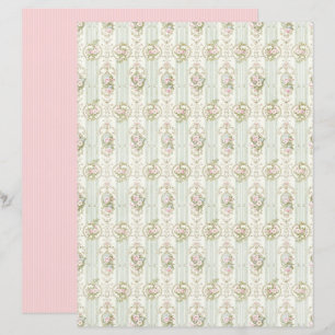 Hoja de papel floral Rosa Coquette Vintage