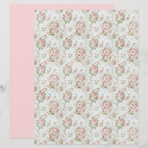 Hoja de papel floral Rosa Coquette Vintage