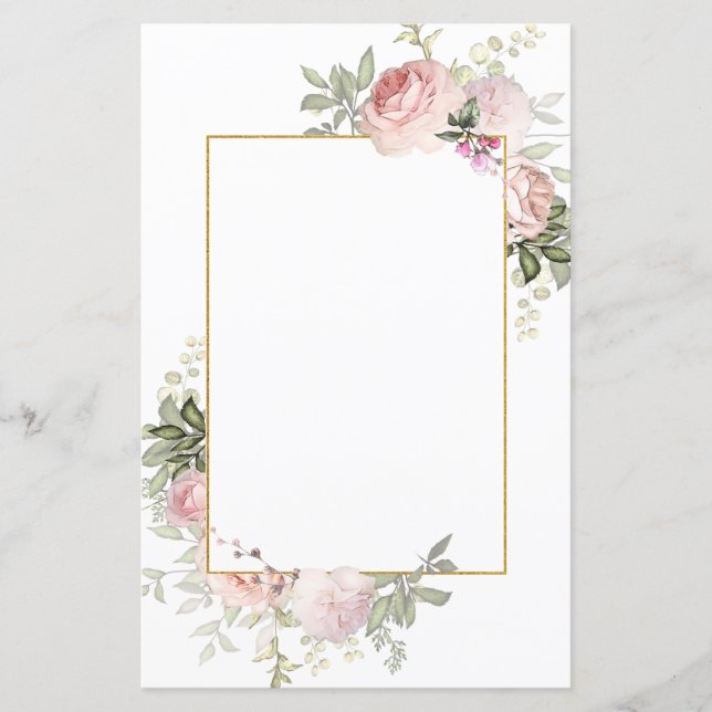 Hoja de papel floral rosa rosa de Rubor (Anverso)