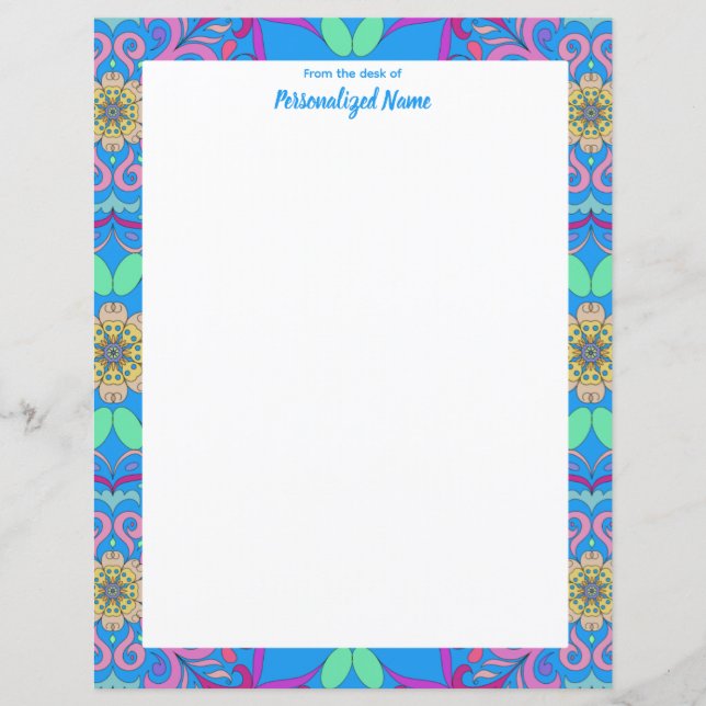 Hoja de papel no alineada de Fiesta con marcos (Anverso)