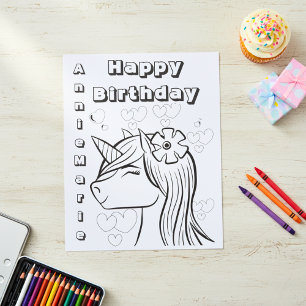 Hoja de papel para colorear personalizada de unico