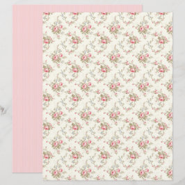 Hoja de papel para scrapbook floral Rosa Coquette